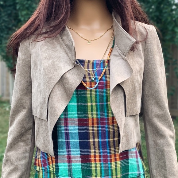 BGBG ‘Norton’ cropped faux-suede jacket